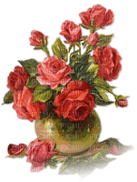 soave deco flowers vintage vase rose red - Free PNG