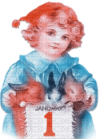 soave children vintage  girl new year text january - png gratis
