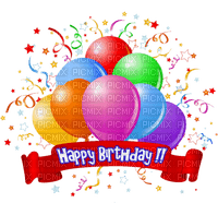 Kaz_Creations Birthday Balloons Party Text - png gratis