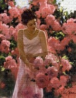 LADY IN GARDEN BACKGROUND - png ฟรี