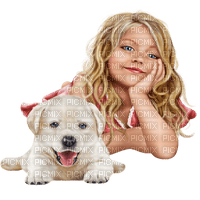 minou-girl-flicka-dog-hund - PNG gratuit