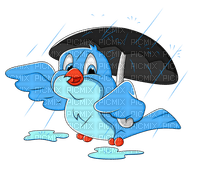 bird with umbrella - png ฟรี
