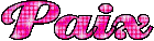Paix texte de paillettes roses - GIF animé gratuit