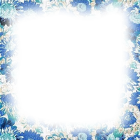 kikkapink vintage spring blue frame flowers - PNG gratuit