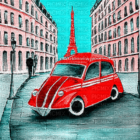 kikkapink paris car animated background - GIF animasi gratis