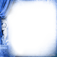 soave frame vintage gothic statue curtain blue - kostenlos png