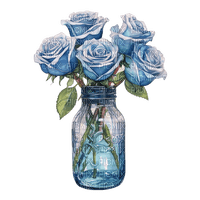 blue roses jar Bb2 - δωρεάν png