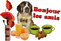 bonjour les amis - Бесплатный анимированный гифка