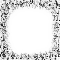 Music.Notes.Frame.Black.White - By KittyKatLuv65 - PNG gratuit