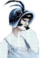 Art Deco Woman blue - PNG gratuit