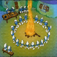 the smurfs  bg gif fond - Bezmaksas animēts GIF