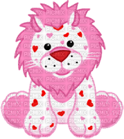 webkinz heart lion pink white and red - ücretsiz png