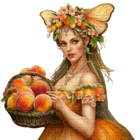 frau, woman, femme, Fairy fruit, pfirsich, peach - nemokama png