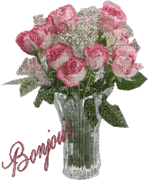 fleurs bonjour - Gratis geanimeerde GIF