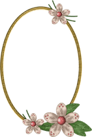 Kaz_Creations Deco Oval Frame Flowers Colours - Free PNG