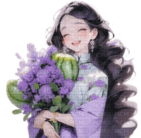 loly33 manga fille fleur - Free PNG