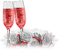 soave deco new year glass flowers rose black white - безплатен png