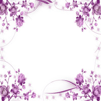 frame cadre rahmen purple fleur flower spring printemps - PNG gratuit