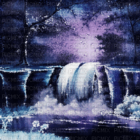 soave background animated fantasy waterfall forest - Gratis animeret GIF