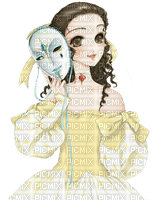 yellow anime girl mask - 免费PNG