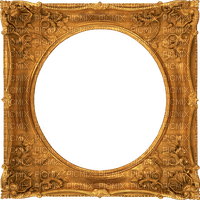 classic circular metal painting frame - PNG gratuit