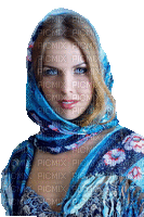 kvinna-woman-ansikte-face-blå - Бесплатный анимированный гифка