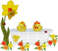 Kaz_Creations Flowers Ducks Bath Tub - PNG gratuit