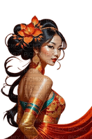 asian woman red - 免费PNG