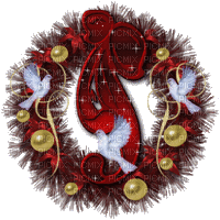 minou-ani-christmas-wreath-deco - Free animated GIF