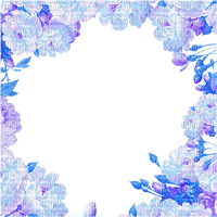 frame blue flowers - 免费PNG