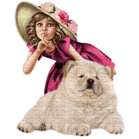 girl and dog---flicka och hund - 無料png