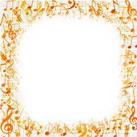 Music.Notes.Frame.Orange - By KittyKatLuv65 - zadarmo png
