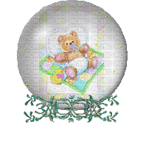 bear snow globe - GIF animé gratuit