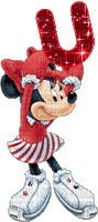 image encre animé effet lettre U Minnie Disney effet rose briller edited by me - GIF animé gratuit