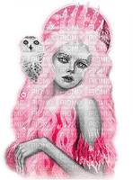 soave woman winter fantasy owl queen  black - δωρεάν png