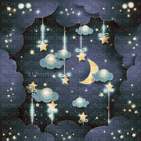 Y.A.M._Night, moon, stars background - GIF เคลื่อนไหวฟรี