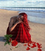 Femme sur la plage - PNG gratuit