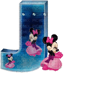 image encre animé effet lettre J Minnie Disney  edited by me - Kostenlose animierte GIFs