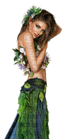 mujer con flores - 免费PNG