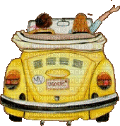 yellow car bp - Zdarma animovaný GIF