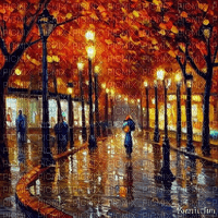 kikkapink autumn painting street background - ilmainen png
