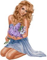 Woman with lilac. Leila - безплатен png
