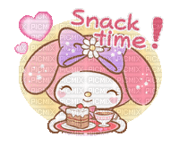 My Melody merenda - snack time - 無料のアニメーション GIF