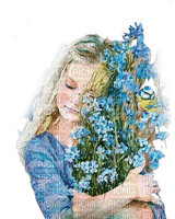 kikkapink girl fantasy flowers child blue - png ฟรี