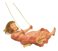 Kaz_Creations Baby Enfant Child Girl On Swing - kostenlos png