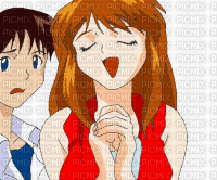 Asuka and shinji - GIF animate gratis