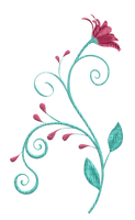 kikkapink deco ornament pink teal flower - ücretsiz png