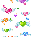 flying hearts - Free animated GIF