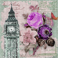 dolceluna fond gif vintage london scrap - Darmowy animowany GIF