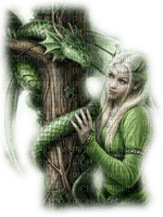 cecily-elfe et dragon tube - zdarma png